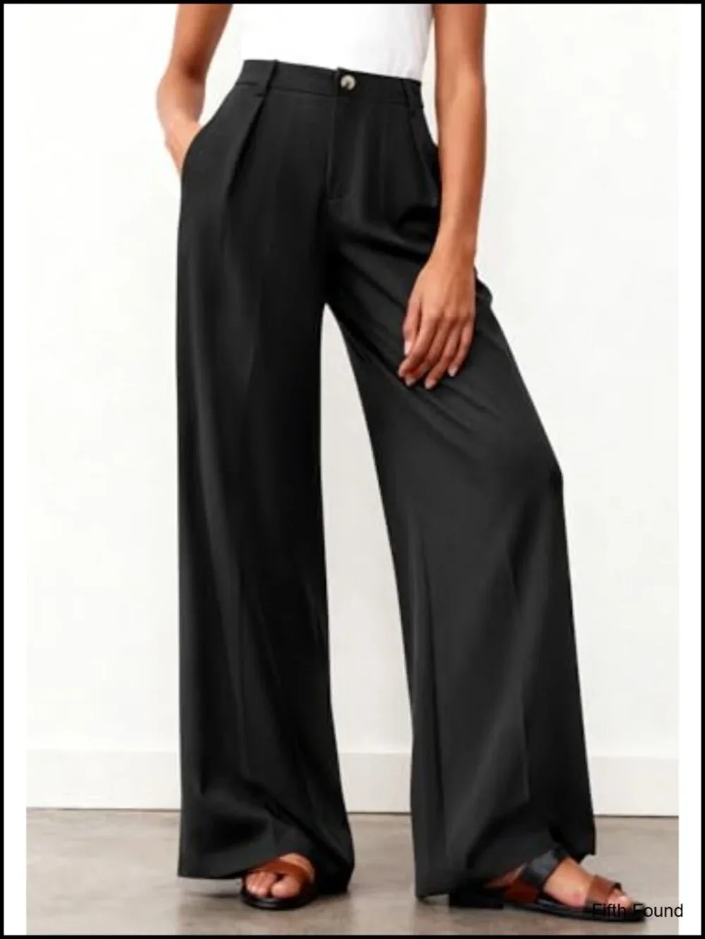 Wide Leg Palazzo Pants, High Waisted with Pockets, Casual Work Trousers